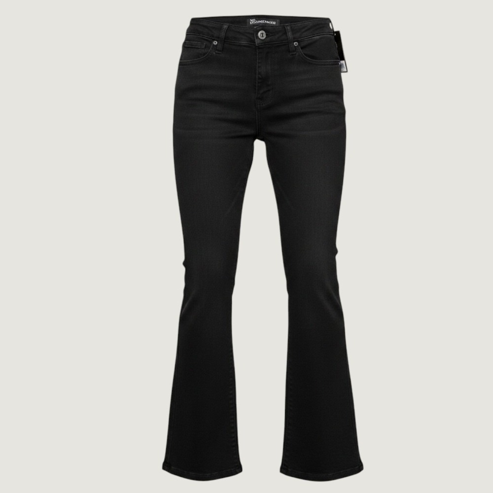 No Boundaries Womens Black Mid Rise Bootcut Jeans Sz 00 NWT Stretch Denim Flare